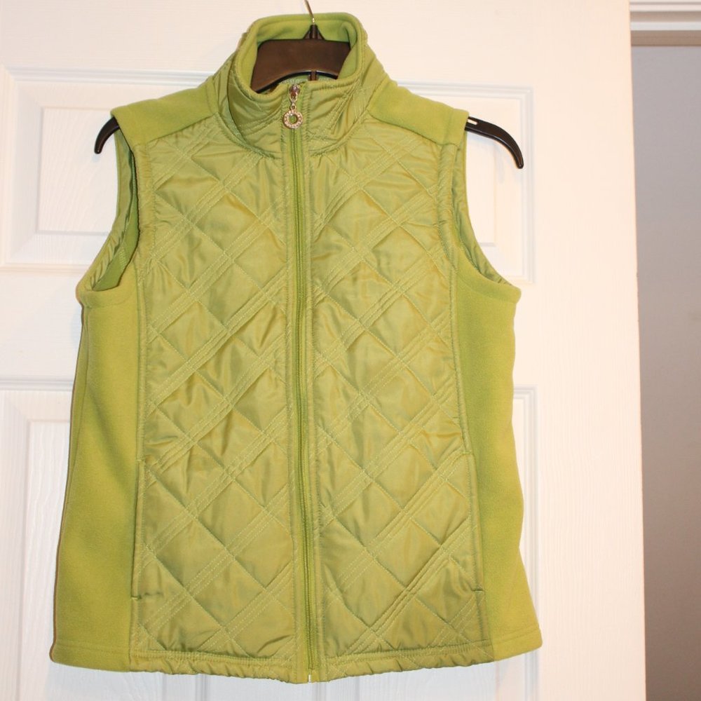 Barrage Green Vest Fleece and Quilted Sz M